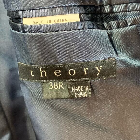 THEORY Men's Navy Sharp/Edison-T Two-Button Wool-Blend Blazer SZ 38R - Picture 10 of 12